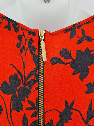 Second-Hand - Closet London Red Floral Shadows A Line Dress Size 12 - SwapUp