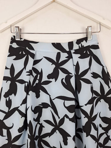 Second-Hand - Atmos & Here Floral Silhouette Floaty A Line Skirt Size 8 - SwapUp