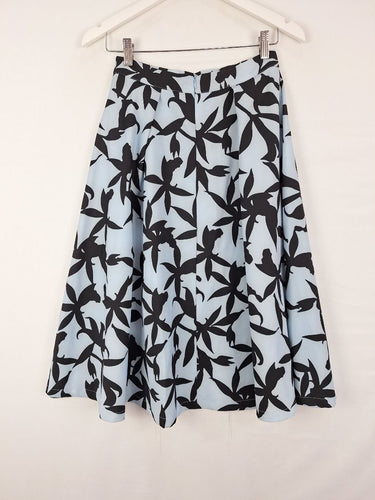 Second-Hand - Atmos & Here Floral Silhouette Floaty A Line Skirt Size 8 - SwapUp