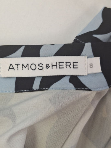 Second-Hand - Atmos & Here Floral Silhouette Floaty A Line Skirt Size 8 - SwapUp