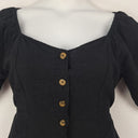 Second-Hand - Princess Highway Black Linen Blend Mini Dress Size 12 - SwapUp
