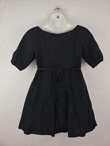 Second-Hand - Princess Highway Black Linen Blend Mini Dress Size 12 - SwapUp
