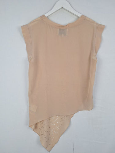 Second-Hand - Phillip Lim Asymmetrical Hem Laser Cut Top Size 8 - SwapUp