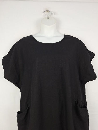 Second-Hand - Banana Blue Relaxed Fit Essential Black Linen Dress Size S - SwapUp