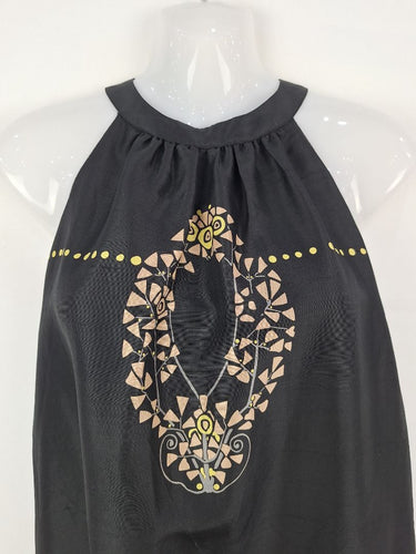 Second-Hand - Classic Shift Dress With Unique Fern Pattern Size S - SwapUp