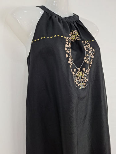 Second-Hand - Classic Shift Dress With Unique Fern Pattern Size S - SwapUp