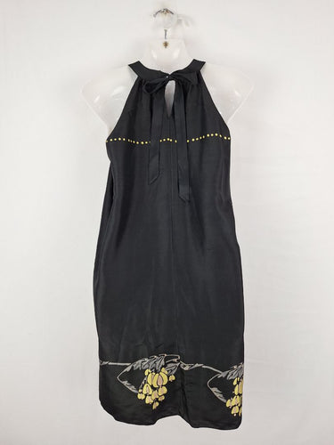 Second-Hand - Classic Shift Dress With Unique Fern Pattern Size S - SwapUp
