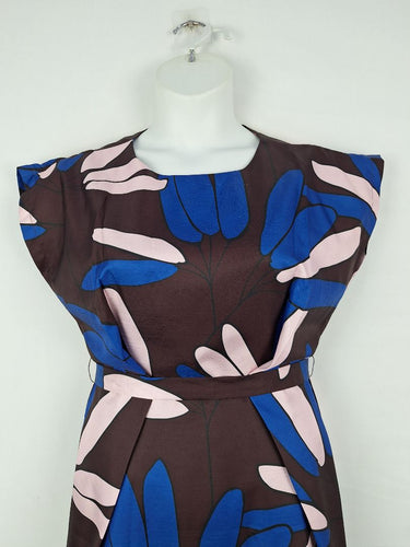 Second-Hand - Leonard St Dark Plum Tie Waist Dress Size 10 - SwapUp