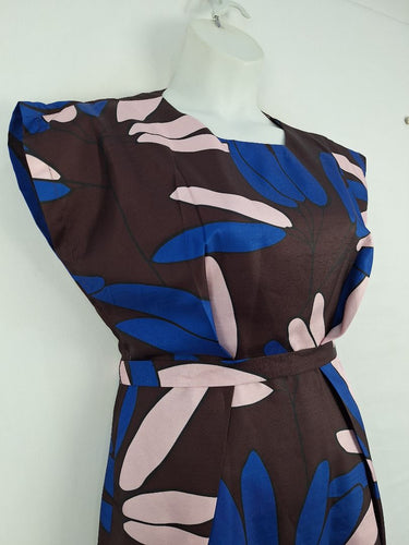 Second-Hand - Leonard St Dark Plum Tie Waist Dress Size 10 - SwapUp