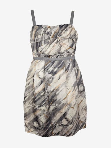 Country Road Pure Silk Slate Watercolour Dress Size 12