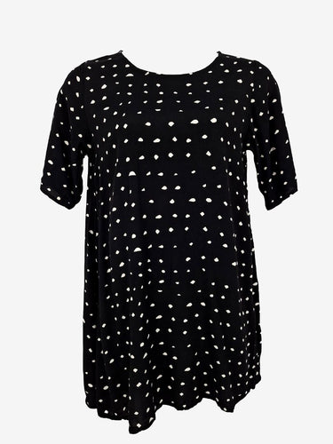 Mister Zimi Breezy Black and White Long Line Top Size 14