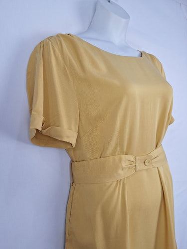 Second-Hand - Ergonaut Mustard Belted Shift Dress Size 14 - SwapUp