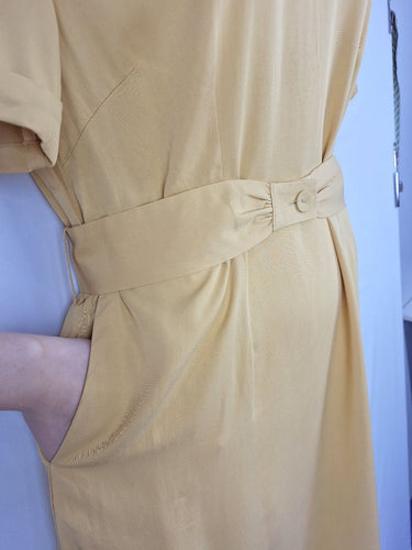Second-Hand - Ergonaut Mustard Belted Shift Dress Size 14 - SwapUp