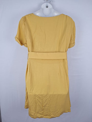 Second-Hand - Ergonaut Mustard Belted Shift Dress Size 14 - SwapUp