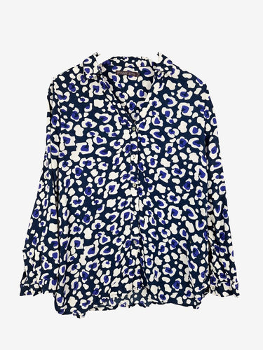 Mister Zimi Abstract Blue and White Button Up Shirt Size 12