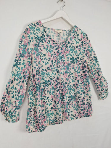 Second-Hand - by WILLA Splattered Water Paint Style Blouse Size 12 - SwapUp