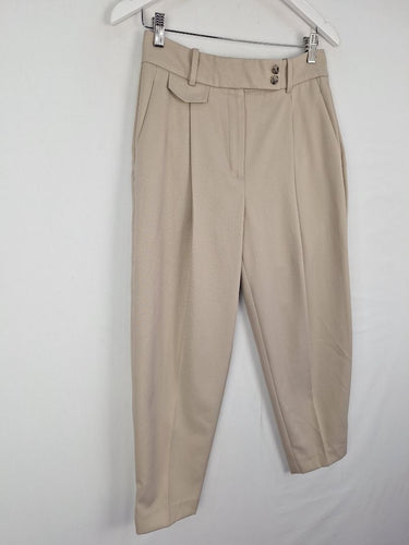 Second-Hand - Reiss Dusty Beige Tapered Pants Size 8 - SwapUp