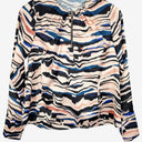 Second-Hand - Karen Millen Satin Quarter Zip Wavy Blur Top Size 8 - SwapUp