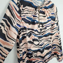 Second-Hand - Karen Millen Satin Quarter Zip Wavy Blur Top Size 8 - SwapUp