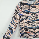 Second-Hand - Karen Millen Satin Quarter Zip Wavy Blur Top Size 8 - SwapUp