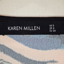 Second-Hand - Karen Millen Satin Quarter Zip Wavy Blur Top Size 8 - SwapUp