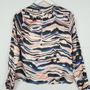 Second-Hand - Karen Millen Satin Quarter Zip Wavy Blur Top Size 8 - SwapUp