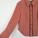 Second-Hand - Veronika Maine Dusty Rose Lace Front Shirt Size 8 - SwapUp