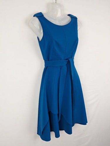 Second-Hand - Karen Millen Vibrant Blue Wavy High Low Dress Size 8 - SwapUp