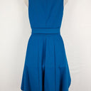Second-Hand - Karen Millen Vibrant Blue Wavy High Low Dress Size 8 - SwapUp