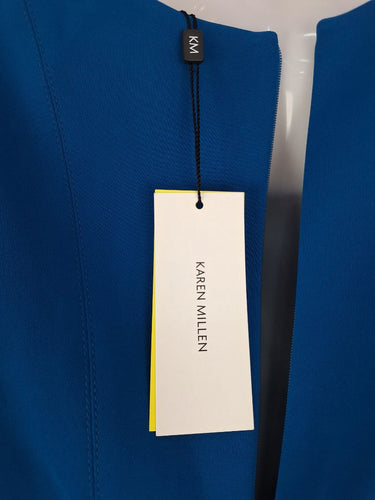 Second-Hand - Karen Millen Vibrant Blue Wavy High Low Dress Size 8 - SwapUp