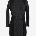 Second-Hand - Karen Millen Structured Charcoal Micro Lines Midi Dress Size 10 - SwapUp