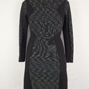 Second-Hand - Karen Millen Structured Charcoal Micro Lines Midi Dress Size 10 - SwapUp