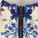Second-Hand - Cue Blue Floral Satin Zip Front Dress Size 8 - SwapUp