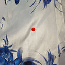 Second-Hand - Cue Blue Floral Satin Zip Front Dress Size 8 - SwapUp