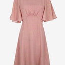 Second-Hand - Seed Pink Leopard Feminine Flutter Dress Size 8 - SwapUp