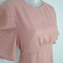 Second-Hand - Seed Pink Leopard Feminine Flutter Dress Size 8 - SwapUp