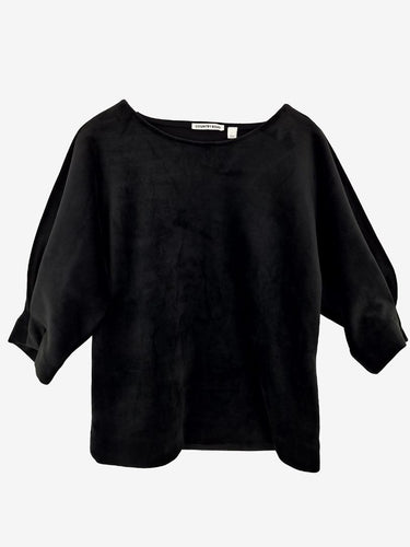 Country Road Plush Velvet Rounded Sleeve Top Size L