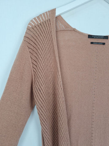 Second-Hand - Scotch & Soda Clay Long Line Crochet Cardigan Size XS - SwapUp