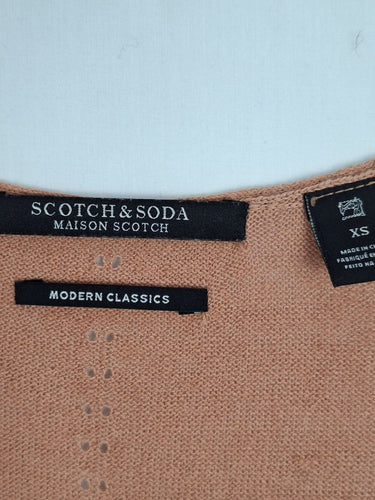 Second-Hand - Scotch & Soda Clay Long Line Crochet Cardigan Size XS - SwapUp