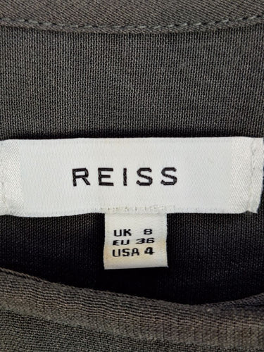 Second-Hand - Reiss Charcoal Front Pleat Flowy Top Size 8 - SwapUp