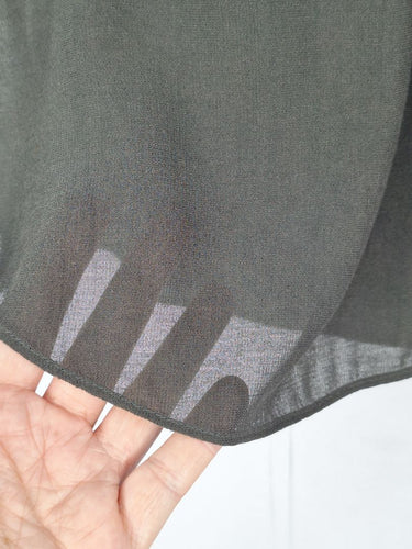 Second-Hand - Reiss Charcoal Front Pleat Flowy Top Size 8 - SwapUp
