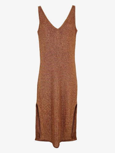 Sass & Bide Rose Gold Chain Style Knit Slip Dress Size S