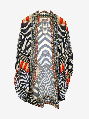 Camilla Silk Stripe Cocoon Cardigan Size OSFA