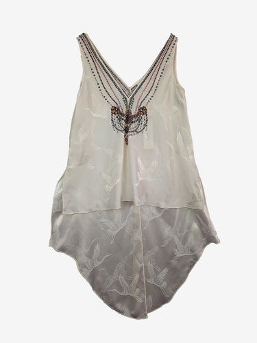 Camilla White Silk Flow Top Size S