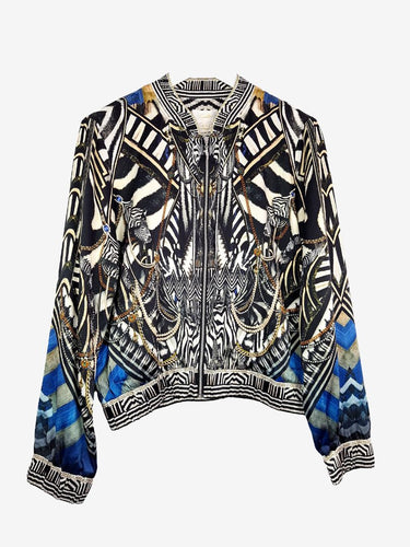 Camilla Funky Zebra Silk Bomber Jacket Size M