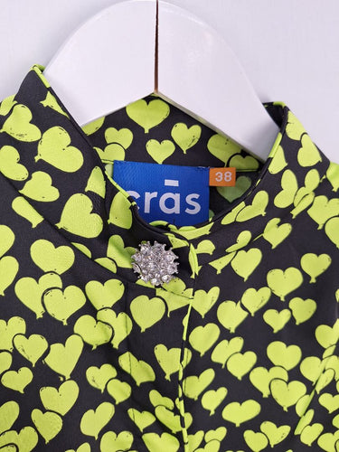 Second-Hand - Cras Acid Green Love Heart Shirt Size M - SwapUp