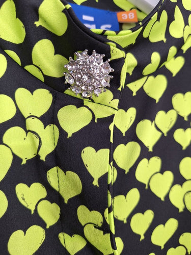 Second-Hand - Cras Acid Green Love Heart Shirt Size M - SwapUp