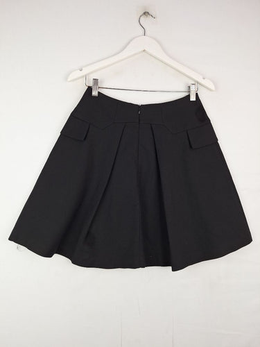 Second-Hand - Cue Sweet Black Pleat Mini Skirt Size 8 - SwapUp