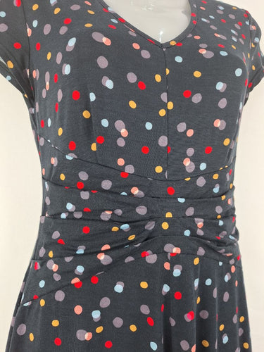 Second-Hand - Maiocchi Spotted Bow Waist V Neck Dress Size 8 - SwapUp