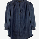 Second-Hand - David Lawrence Indigo Denim Long Sleeve Blouse Size 6 - SwapUp